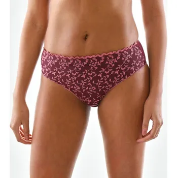 Kalhotky Blancheporte Sada 2 kalhotek midi Keokea z vyšívaného tylu černý rybíz/růžová 34/36