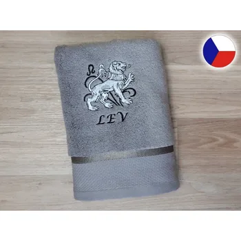 Osuška Luxusní osuška se znamením LEV 450g šedá/šedá