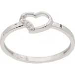 Zlatý prsten z bílého zlata se zirkony A-HF-67W, vel. 59, 1.4 g (585/1000)