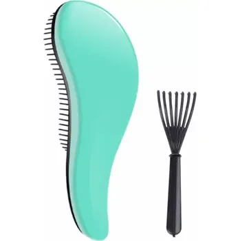 Set (kartáč na vlasy + čistič kartáčů) - SVĚTLE ZELENÝ (Značka: KOMMEN)