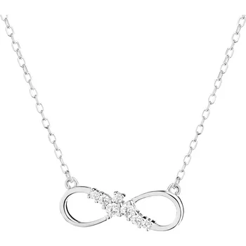Náhrdelník Stříbrný náhrdelník se zirkony - nekonečno - AP537-8049