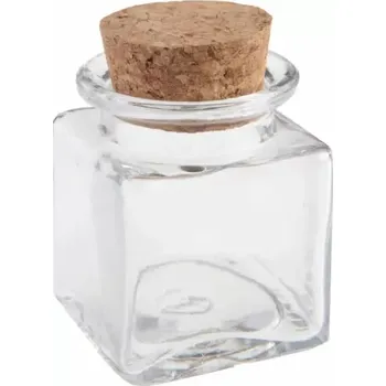 Dekorační skleněná lahvička čtverec