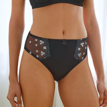 Kalhotky Blancheporte Klasické kalhotky „Caminata“ zn. Confidence Lingerie® z mikrovlákna s výšivkou černá 54/56