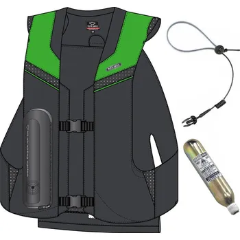 Moto vesta Hit-Air MLV 2 airbag vesta limitovaná edice černo-zelená velikost vesty Large (XL-3XL)