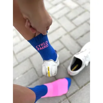 Pánské oblečení Kolo je láska Dlouhé ponožky Kolo je Láska Cyklozmrd vol.2, modrá-růžová - M (42 - 46)