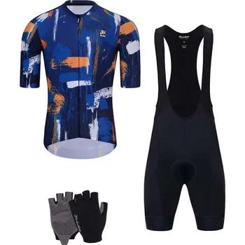 cyklistický dres HOLOKOLO Cyklistický mega set - STROKES - oranžová/černá/modrá