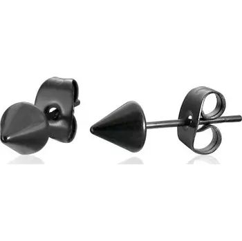 Náušnice Puzetové náušnice z chirurgické oceli, černá barva, lesklý hrot