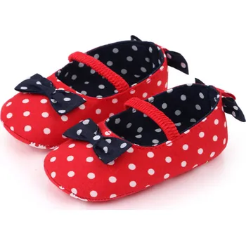 Dámské baleríny Balerínky - PUNTÍK - červené (6-12m) (Značka: MUQGEW)