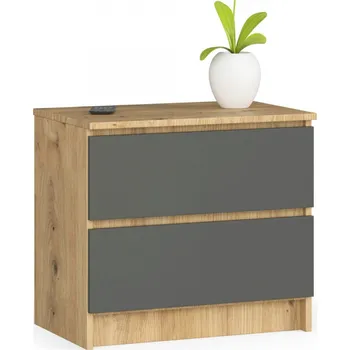 Noční stolek Noční stolek K60 2S - dub artisan/grafit