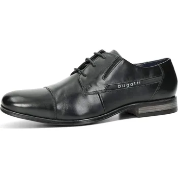 Pánská obuv Bugatti pánské klasické společenské boty z hladké kůže - černé