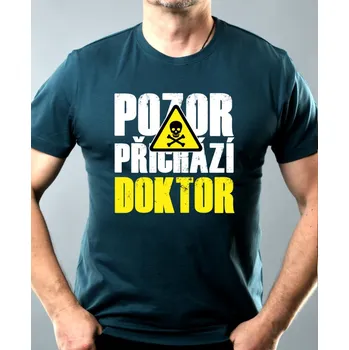 Pánská móda Pozor přichází DOKTOR - Pánské tričko Basic - Nejoblíbenější - XL