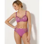 Blancheporte Polovyztužená podprsenka Rima zn. Confidence Lingerie z mikrovlákna a vyšívaného tylu, s kosticemi purpurová 70A