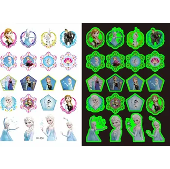 Odstranitelné tetování Dětské dočasné tetování - SVÍTÍCÍ VE TMĚ - LEDOVÉ KRÁLOVSTVÍ 7 (Značka: TAKARA TOMY)