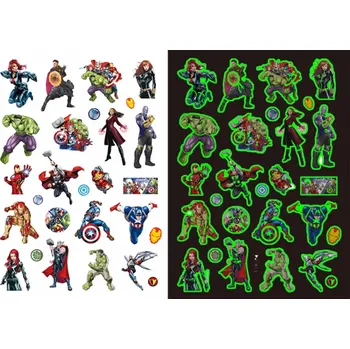 Odstranitelné tetování Dětské dočasné tetování - THE AVENGERS 2 - SVÍTÍCÍ VE TMĚ (Značka: TAKARA TOMY)