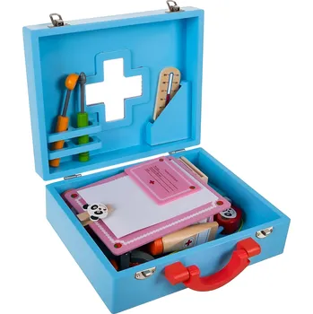 Dětský dřevěný doktorský kufřík 43 dílků Hra na doktory Dětský dřevěný doktorský kufřík 43 dílků