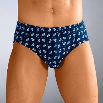 Boxerky Blancheporte Sada 6 slipů s pohodlným pasem a potiskem modrá 85/92