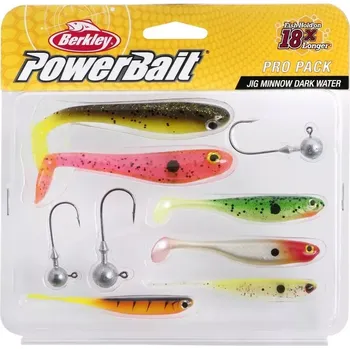 Umělá nástraha Sada gumových nástrah a jigových hlaviček Berkley Pro Pack jig Minnow Dark Water