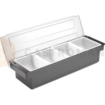 Barová židle Barmanský zásobník na přísady do nápojů - 4 vklady, 480x150x(H)100 mm | BAR UP, 552025