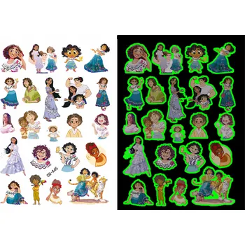 Odstranitelné tetování Dětské dočasné tetování - SVÍTÍCÍ VE TMĚ - ENCANTO 6 (Značka: TAKARA TOMY)