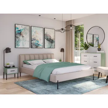 Postel Čalouněná postel MILAN rozměr 180x200 cm Béžová