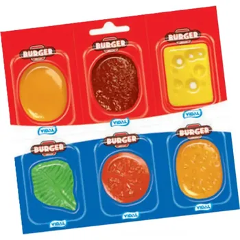 Bonbon Želé BURGER jelly 66 g (POSTAV SI SVŮJ BURGER ! / Ovocné želé - Burger jelly ovocná příchuť)