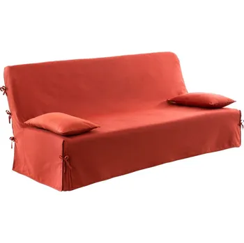 Napínací potah Blancheporte Jednobarevný potah na clic-clac pohovku z bavlněného plátna zn. Colombine® terakota 140x190 cm