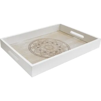 Indecor Podnos Mandala bílá 31x21x4 cm