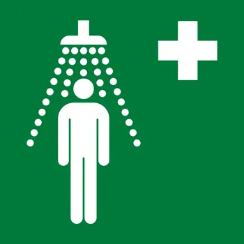 Bezpečnostní sprcha ISO 7010 plast 3 mm 500x500 mm