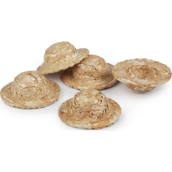 Klobouk Mini slaměný klobouček pro postavičky a dekorace
