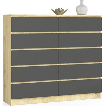 Nábytek Komoda K140 10SZ artisan oak/šedý grafit