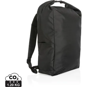 turistický batoh Základní rolltop batoh Impact z RPET AWARE™ - Černá, Firemní dárkové předměty s vlastním potiskem