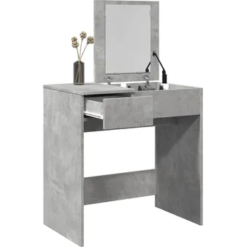 Toaletní stolek Toaletní stolek se zrcadlem betonově šedý 73 x 46,5 x 120 cm Šedá 848223