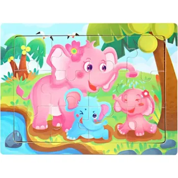 Puzzle Dřevěné puzzle pro nejmenší (M) - SLONÍK (Značka: SKXNIER)