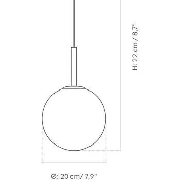 Audo Copenhagen Audo LED závěsné světlo TR Bulb, 1žárovka, mosaz/bílá, opálové sklo - Délka kabelu 300 cm mosaz, opálově bílá matná 1 x 7,2 W LED - Doprava zdarma