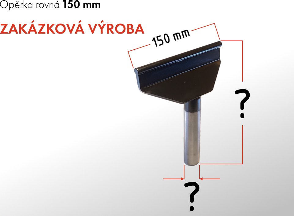 GURTOOL Opěrka rovná 150 mm | Zakázková výroba Průměr: 25,4 mm = 1