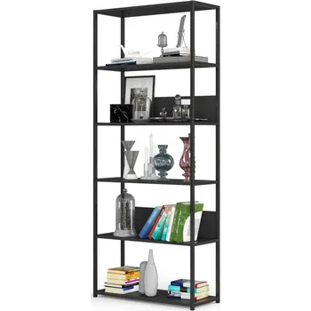 regál Regál 80 cm, černá/černá