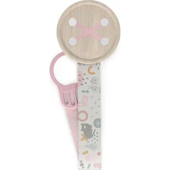 Suavinex Klip na dudlík se stuhou Walk Růžový