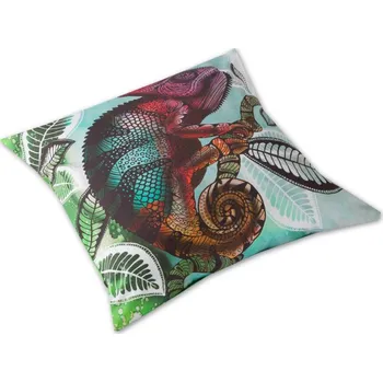 Dekorativní polštářek Saténový dekorační polštářek 40x40 GEON Africké léto Chameleon
