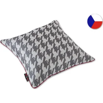 Povlak na dekorativní polštářek Damaškový povlak na polštář 40x40 EXCELLENT GEON Souznění bíločerné II. s výpustkou