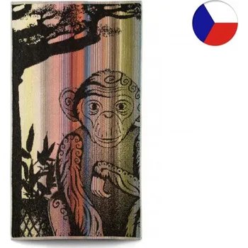 Ručník Tmavý ručník 55x100 ZARA 450g Africké léto Opice II