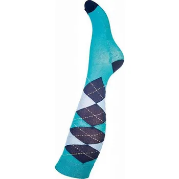 Jezdecké podkolenky HKM Check Classico sv.modré/tm.modré: vel. 35-38