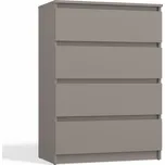 Komoda Malva 4 zásuvky - šedá