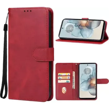 Pouzdro na mobilní telefon TT-TopTechnology Kožené pouzdro Motorola Moto G24 Power červené, red, model knížka, řada CLASSIC, materiál syntetická kůže