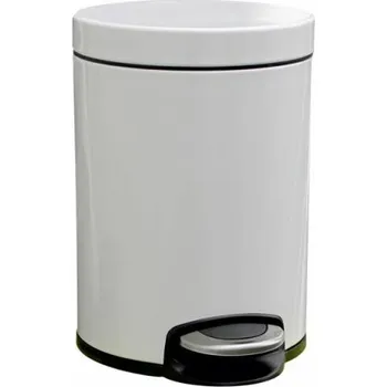 Odpadkový koš Odpadkový koš s pedálem SILENT SERENE, kovový, bílý, 5 l