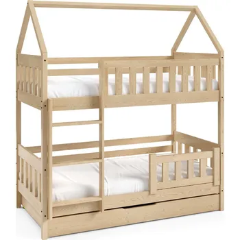 Dětská postel Dětská patrová postel Claudia 80x160 cm - s úložným šuplíkem Borovice