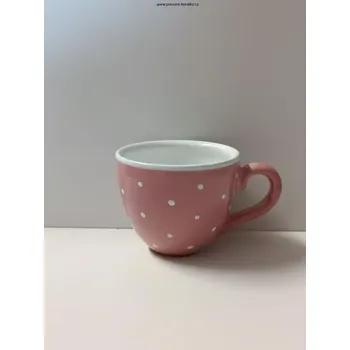 Keramický hrnek růžový puntík (Hrnek z keramiky česká výroba)