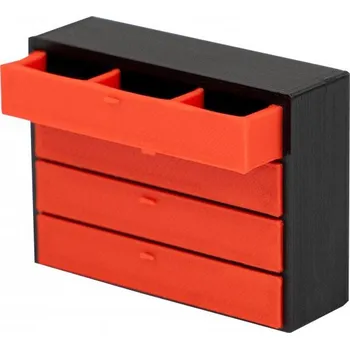 Šatní skříň Skříň s otevřeným šuplíkem Červená 1:35