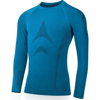 Pánské termoprádlo WOLF pánské bezešvé merino triko - Modrá 5150 / S/M / Modrá