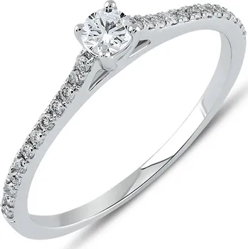 Prsten Lillian Vassago Zásnubní diamantový prsten z bílého zlata LLV59-DR041W Velikost prstenu: 54