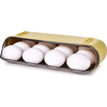 Dóza na potraviny EGGY | samospádový box na vajíčka 12 ks | stohovatelný zásobník do lednice banánový Dedra